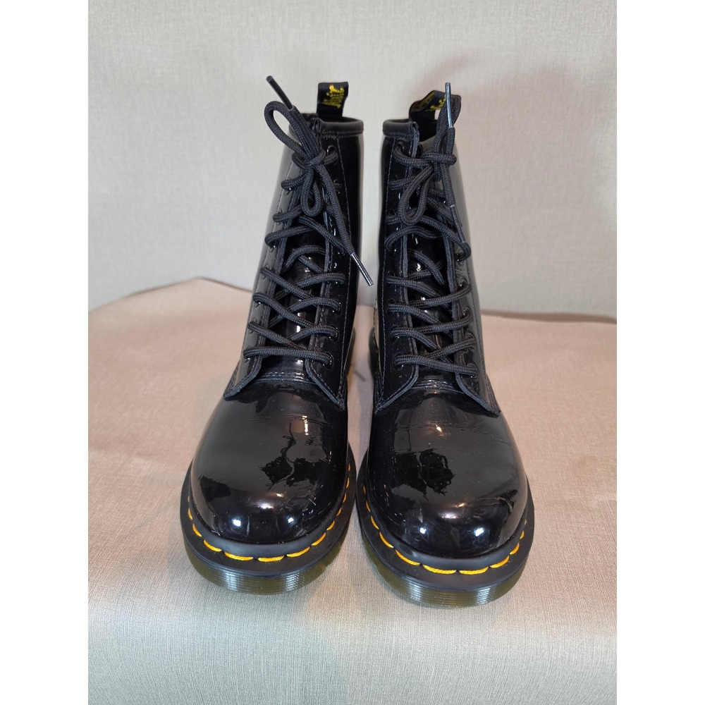 Dr. Martens 1460 W Black Patent Lamper Leather 8-Eye Boots Womens 7 EU 38